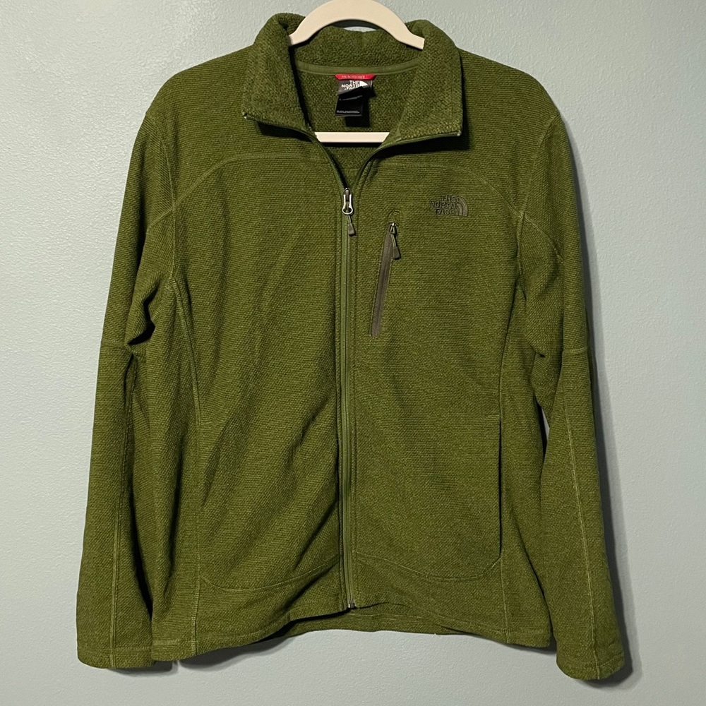 The North Face Olive Green Full-Zip Fleece Jacket